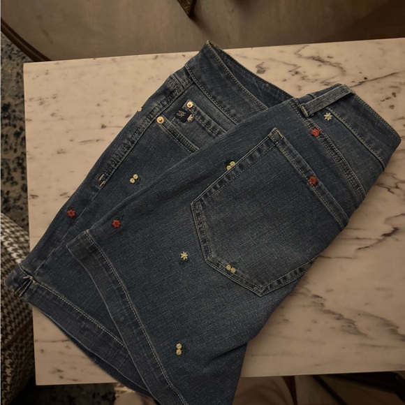 Seven7 Floral Embroidered Blue Denim Shorts - Picture 6 of 6